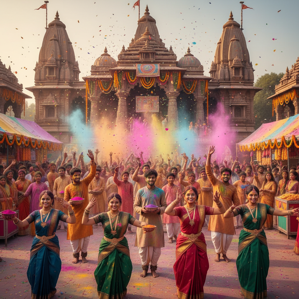 Indian culture festival Holi traditions