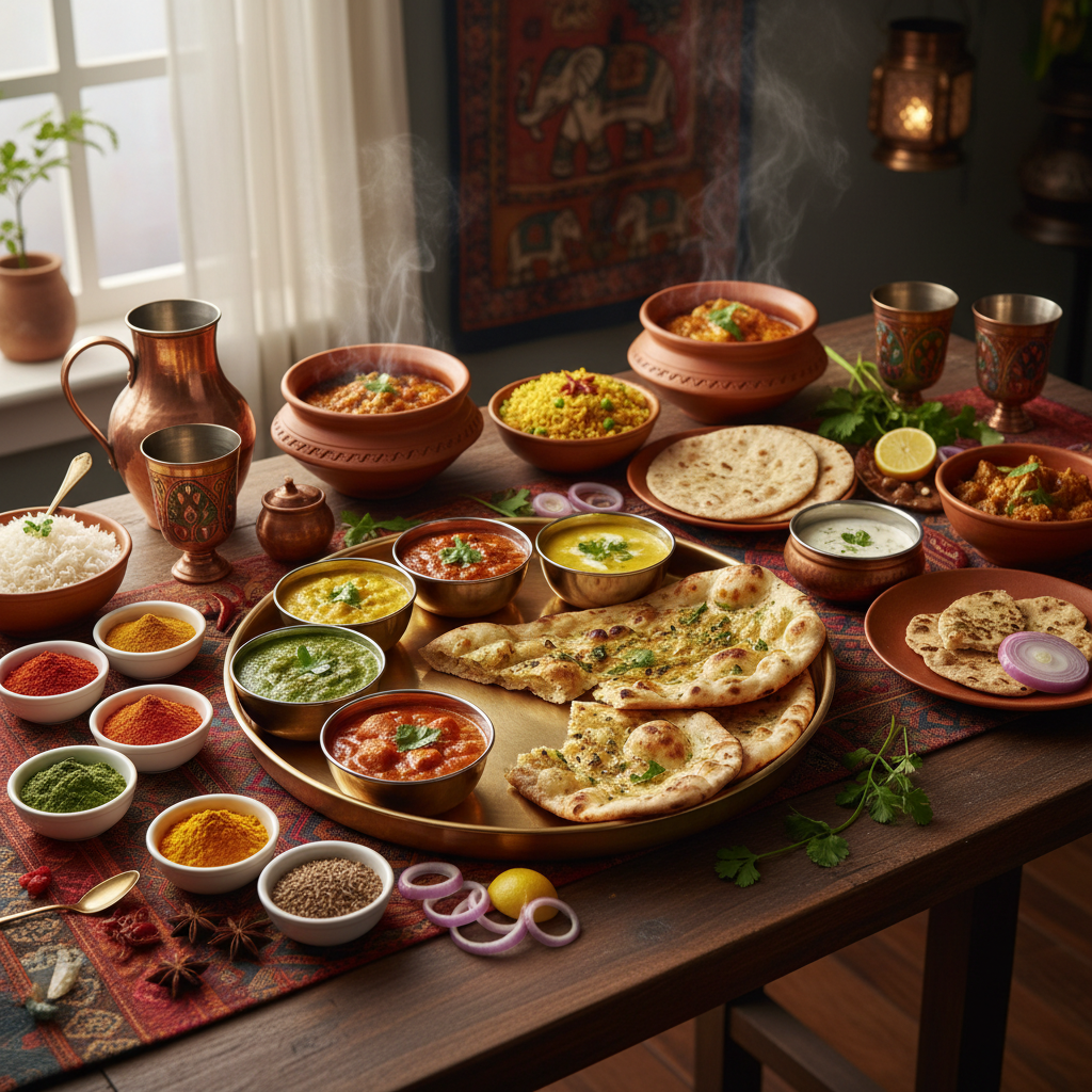 Indian food curry thali traditional cuisine